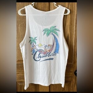 NWT Men’s Chubbies Tank Top. Size Small. Tiger Tailgate. White